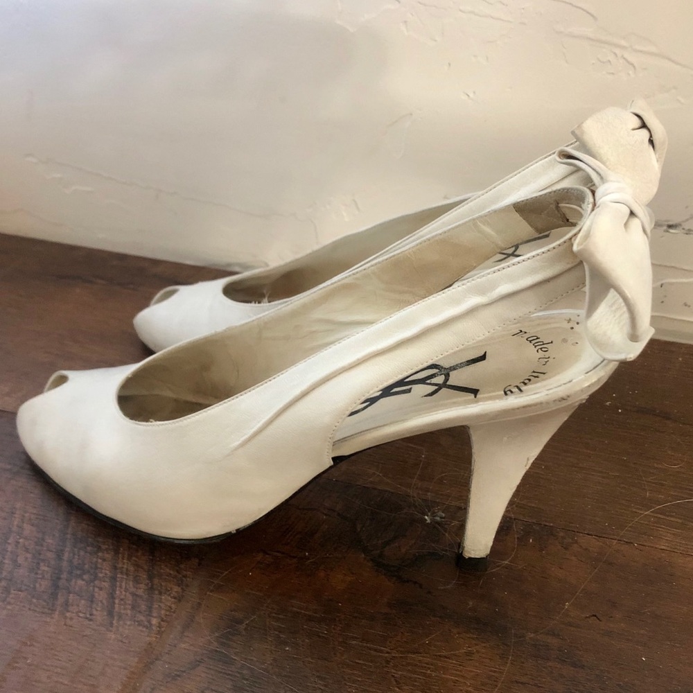 Yves Saint Laurent White Heels Vintage
